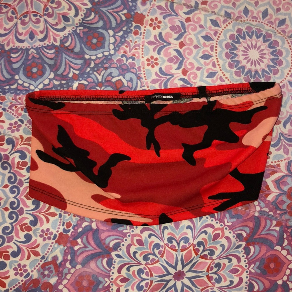 Fashion nova camo super cropped tube top